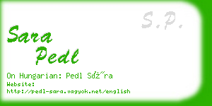 sara pedl business card